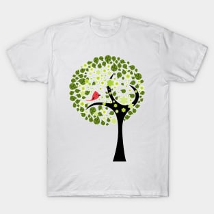 Abstract Tree and Bird T-Shirt